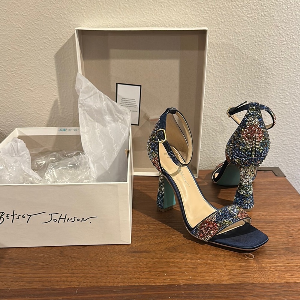 Betsey Johnson Blue Elegant Heels with Ankle Strap
